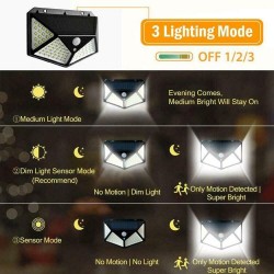 100-LED OUTDOOR LAMP with solar panel and motion sensor
