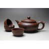 Kung Fu Yixing -teekannu, käsintehty 400 ml Zisha, 3 kuppia 50 ml, keraaminen kiinalainen