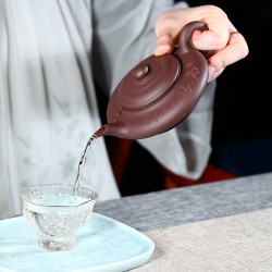 Чайник Yixing Zisha Китайский керамический чайник ручной работы 120 мл Аутентичный чайник из пурпурной глины