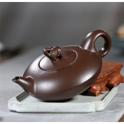 Yixing Zisha teekannu, käsintehty kiinalainen keraaminen vedenkeitin, 200 ml violetti savimalmi, aito teekannu