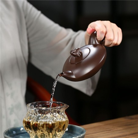 Чайник Yixing Zisha Китайский керамический чайник ручной работы 200 мл Аутентичный чайник из пурпурной глины