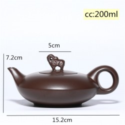 Yixing Zisha teekannu, käsintehty kiinalainen keraaminen vedenkeitin, 200 ml violetti savimalmi, aito teekannu