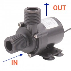 DC 12V  Water Circulation Pump with Supply Adapter and SS Fittings 600 L/H