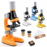 Детский биологический микроскоп, лабораторный комплект, увеличение 100X-400X-1200X, LED