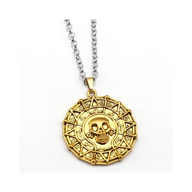 Pirates of the Caribbean Necklace Aztec Coin Pendant