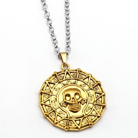Pirates of the Caribbean Necklace Aztec Coin Pendant