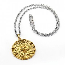 Pirates of the Caribbean Necklace Aztec Coin Pendant