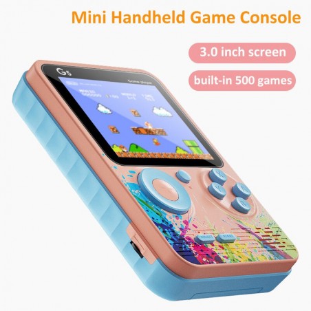 Uusi Mini Handheld Game Console Sisäänrakennettu 500 klassista peliä 3,0 tuumaa