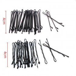 60Pcs Black Invisible Hair Clips Wave / Straight
