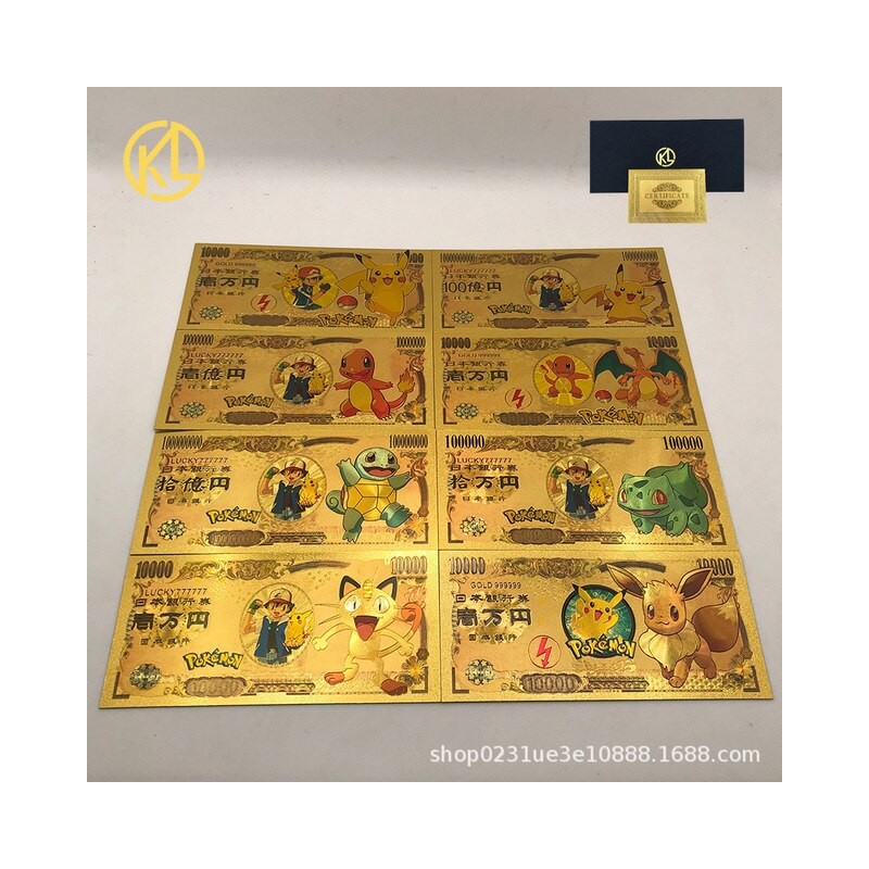 Pokemon Pikachu card classic children's memory collection gold coins