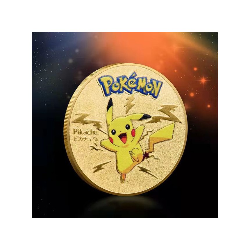 Gold Pokemon Coin Metal Set Mewtwo Charizard Pikachu
