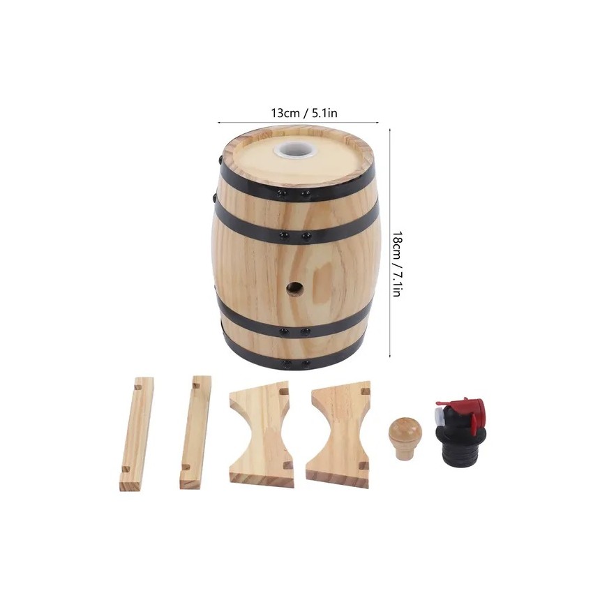1/3/5L Pine Wine Barrel