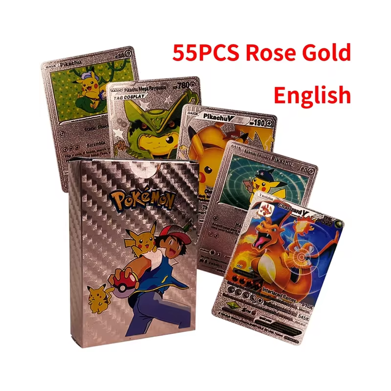 Pokemon Cards Metal Gold Silver Vmax GX