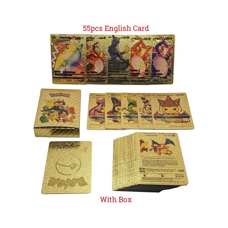 Pokemon Cards   55 English Cards Gold