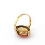 Ring with coral, 500 gold