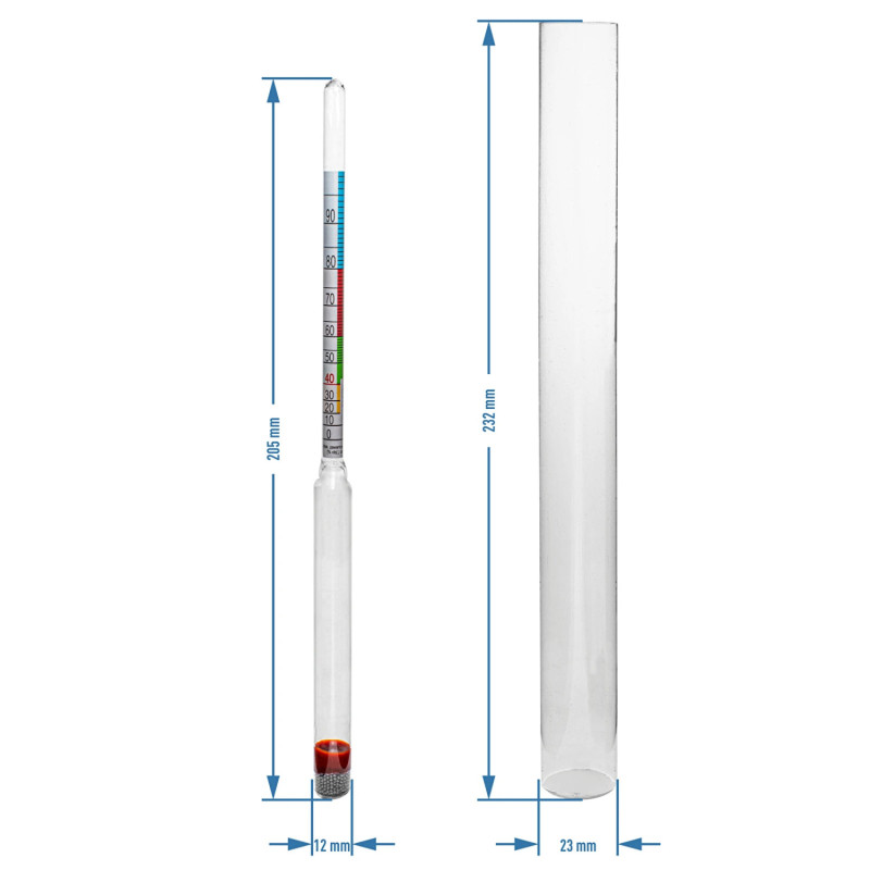 Alkoholomeeter BROWIN, 2.3x2.3x23.2 cm, 29 g
