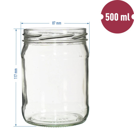 Klaaspurk, 500 ml, 8 tk.diameter 82 mm
