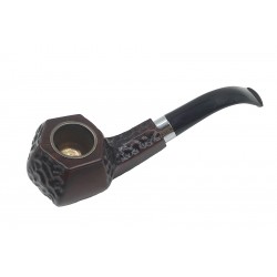 Brown angular shape enrolled style bakelite pipe tobacco pipe for gift Boxed