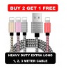 Heavy Duty Lightning Long Charger Cable For iPhone 5 6 7 8 XS MAX 1M